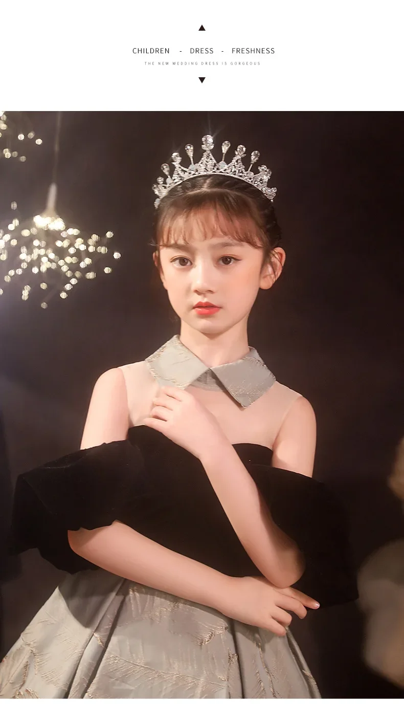 Kids Elegant Evening Prom Dress for Baby Girls Teenager Wedding Party Princess Dresses Pageant Robe Girl Graduation Vestidos