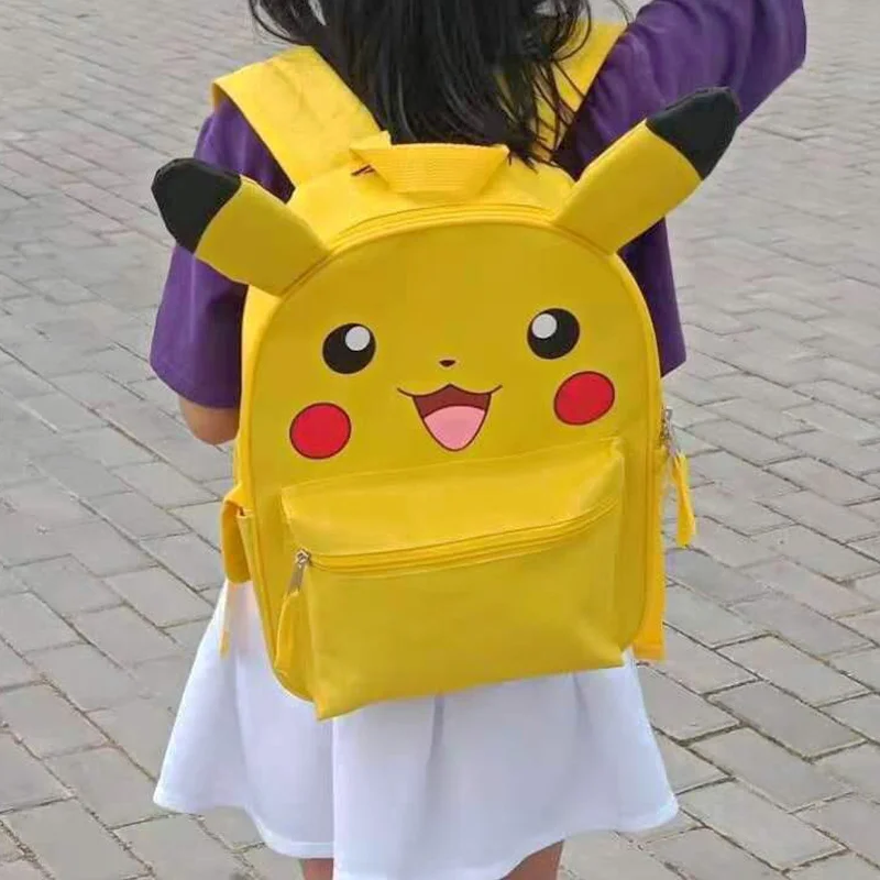 Pokemon Pikachu Backpack Cartoon Anime Figure Children Shoulders Bag Student Kindergarten Schoolbag High Quality Kids Gift