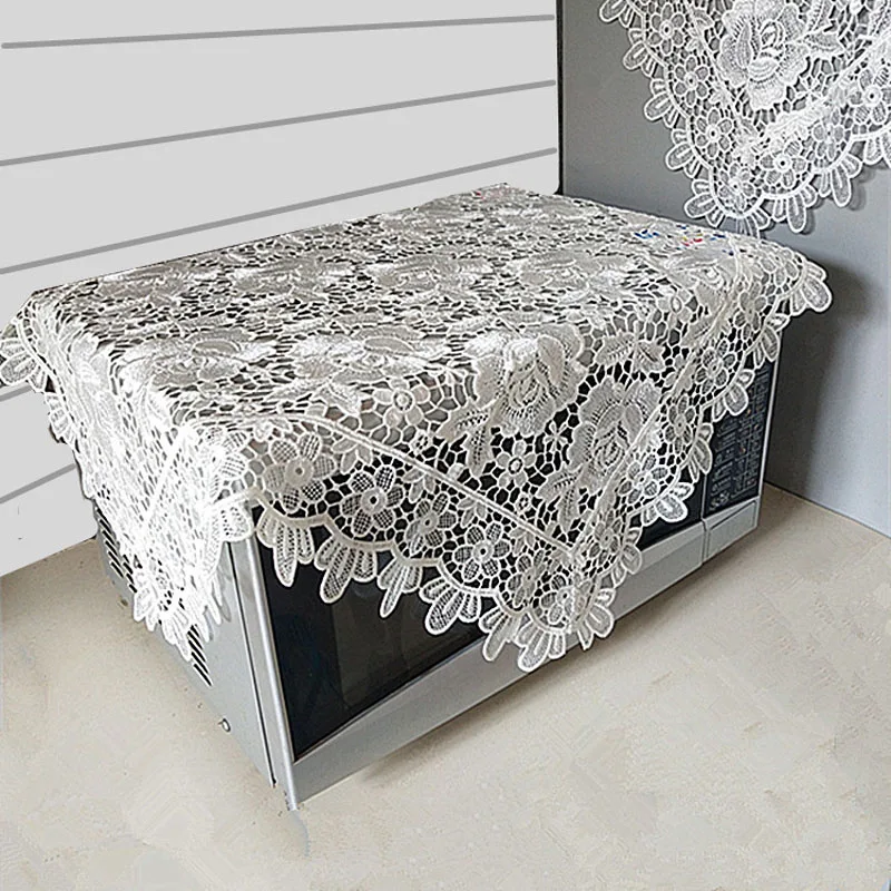 Luxury white lace tablecloth, water soluble, embroidered roses for tea, wedding, kitchen, party, christmas, new year, decoration