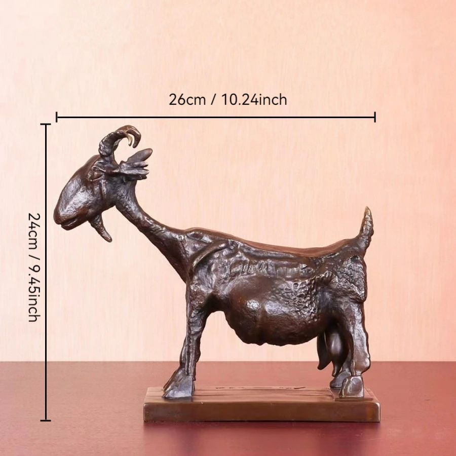 البرونزية بيكاسو الماعز تمثال النحت الشهير النحاس الفن هواية تمثال طبق الاصل الحيوان الحرف اليدوية ديكور غرفة مكتب المنزل