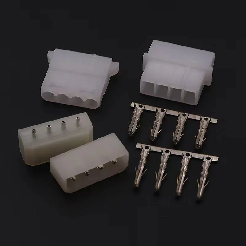 5.08mm Computer Power Connector Large 4 Position Straight Needle 4P D Type Male and Female Plastic Shell + Terminals Connector
