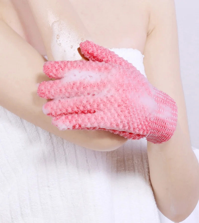 Guantes de baño exfoliantes de piezas para mujeres y hombres, exfoliantes y profundos para ducha, exfoliante corporal, 2 uds.