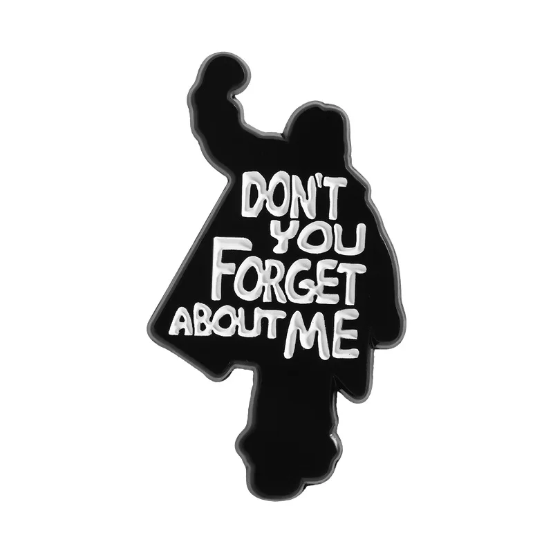 Simple Figure Back View Design Badges, Creative English Letter Quotes Alloy Pins, Clothing Bag Accessories, Gifts for Friends