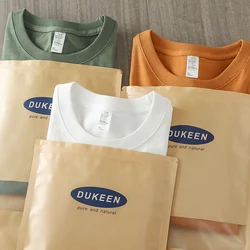 DUKEEN 10.58oz Heavyweight Short-Sleeved T-Shirt Men's Summer Solid Color 100% Cotton Tees Crew-Neck White Tops Men Clothing