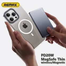 Remax Mini MacSafe Magnetic Wireless Power Bank PD20W Thin Powerbank MacSafe Portable Battery for iPhone 14 15 16 Pro Thin Small