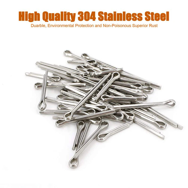 150pcs M1.6 M2.5 M3.2 M4 304 Stainless Steel Car Break Split Pins Assortment Kit U Shape Type Cotter Pins Set