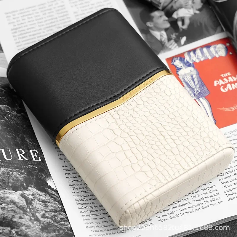 2025 جديد المحمولة السفر السيجار حالة الأرز الخشب السيجار أنبوب المرطب الفاخرة جلد البقر المرطب ترطيب السيجار اكسسوارات هدية