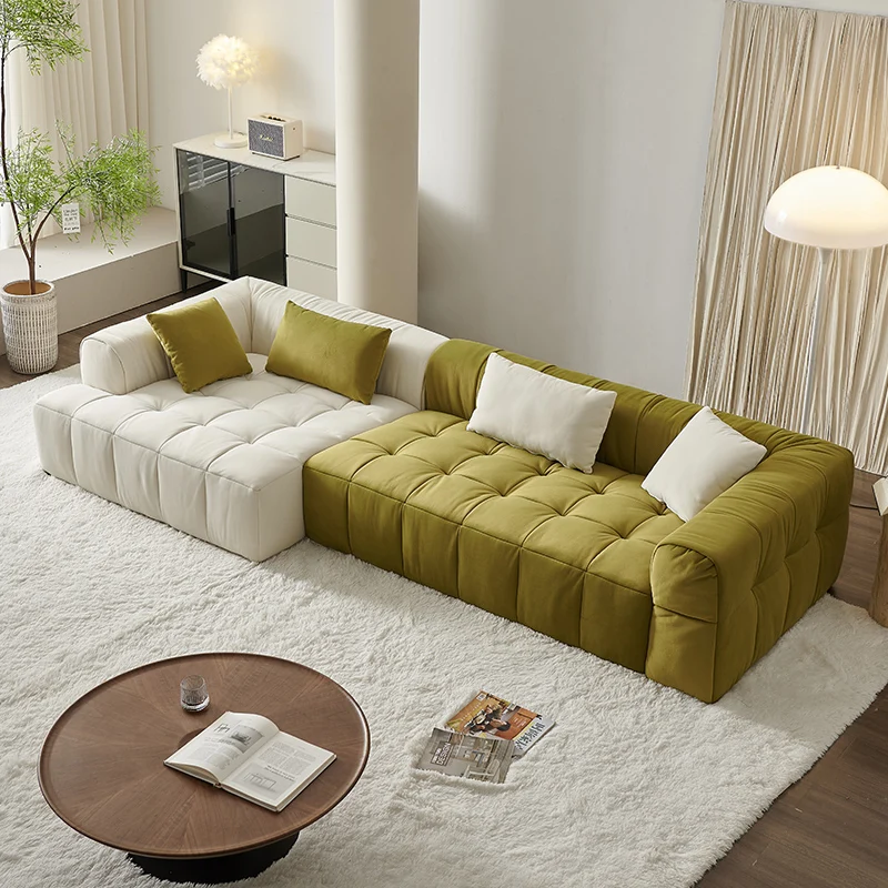 

New fabric sofa combination modern simple cream style furniture recliner sofa