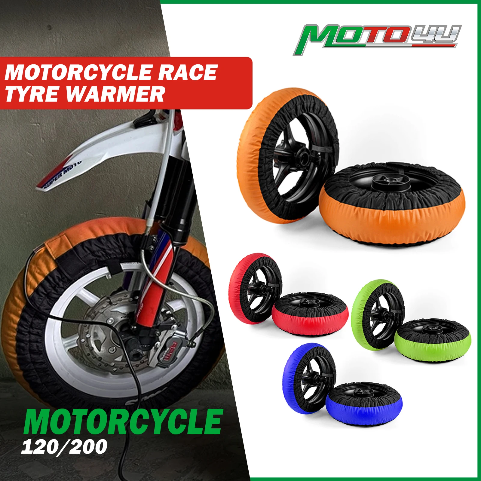 4 ألوان الإطارات دفئا دراجة نارية سباق الإطارات دفئا عجلة مجموعة 120/200 120/190 أجزاء سباق الدراجات النارية الأمامية والخلفية