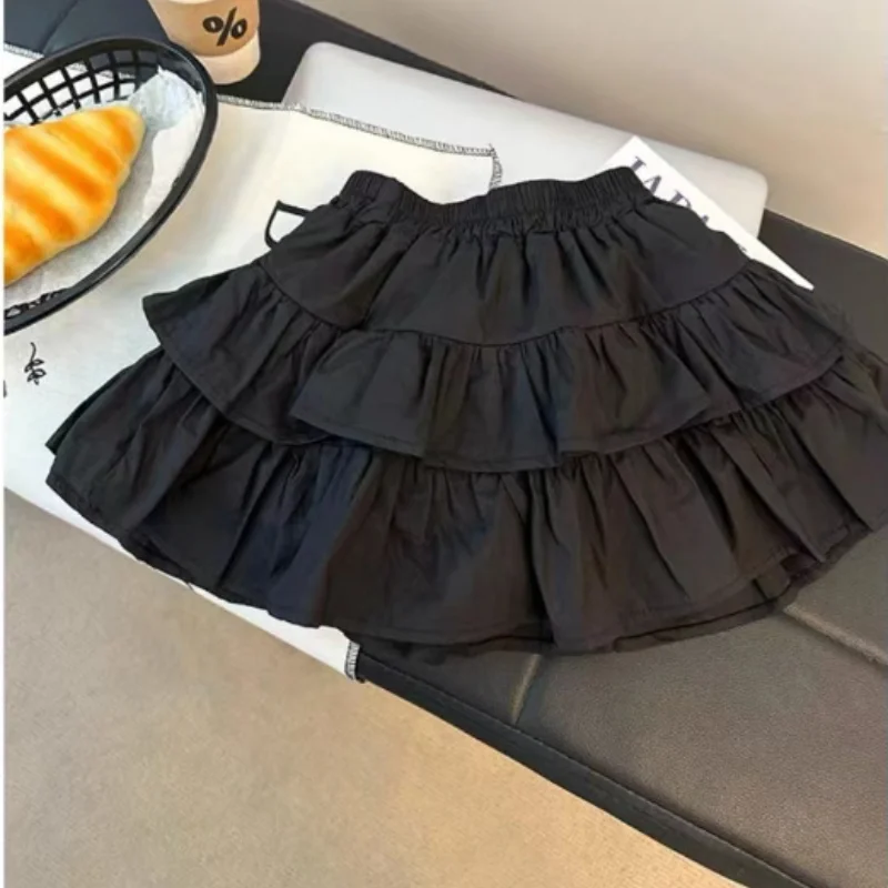 Girls Autumn Dress Set Children Korean Version Children Dress Western Style Striped Shirt Girl Baby Cake Skirt Two-piece Set