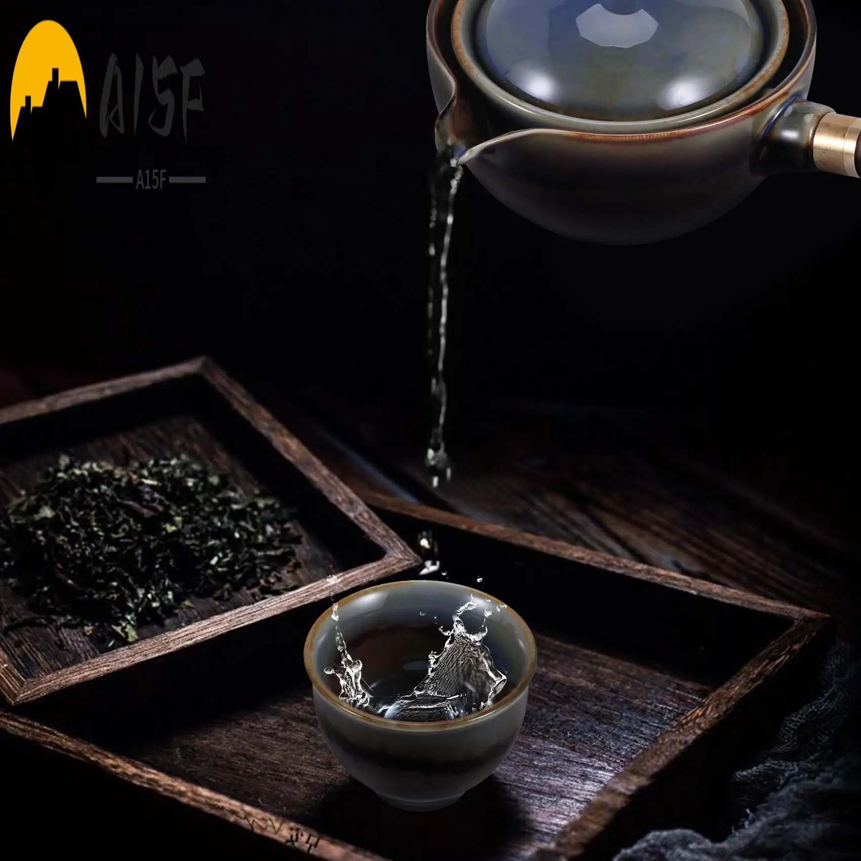 A15F-Porcelain Chinese Gongfu Tea Set Portable Teapot Set With 360 Rotation Tea Maker And Infuser Portable All In One Gift