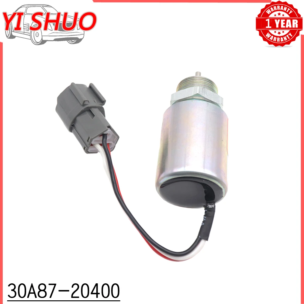 12V 30A87-20400 Fuel Shut Off Solenoid For Mitsubishi L2E L3E S3L S4L Engine Volvo EC15 Stop Solenoid 30A87-20404 30A8710400