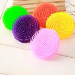 Cepillo de masaje reutilizable, herramienta de limpieza redonda, peine de masaje, peine de cuero cabelludo para el cabello de baño