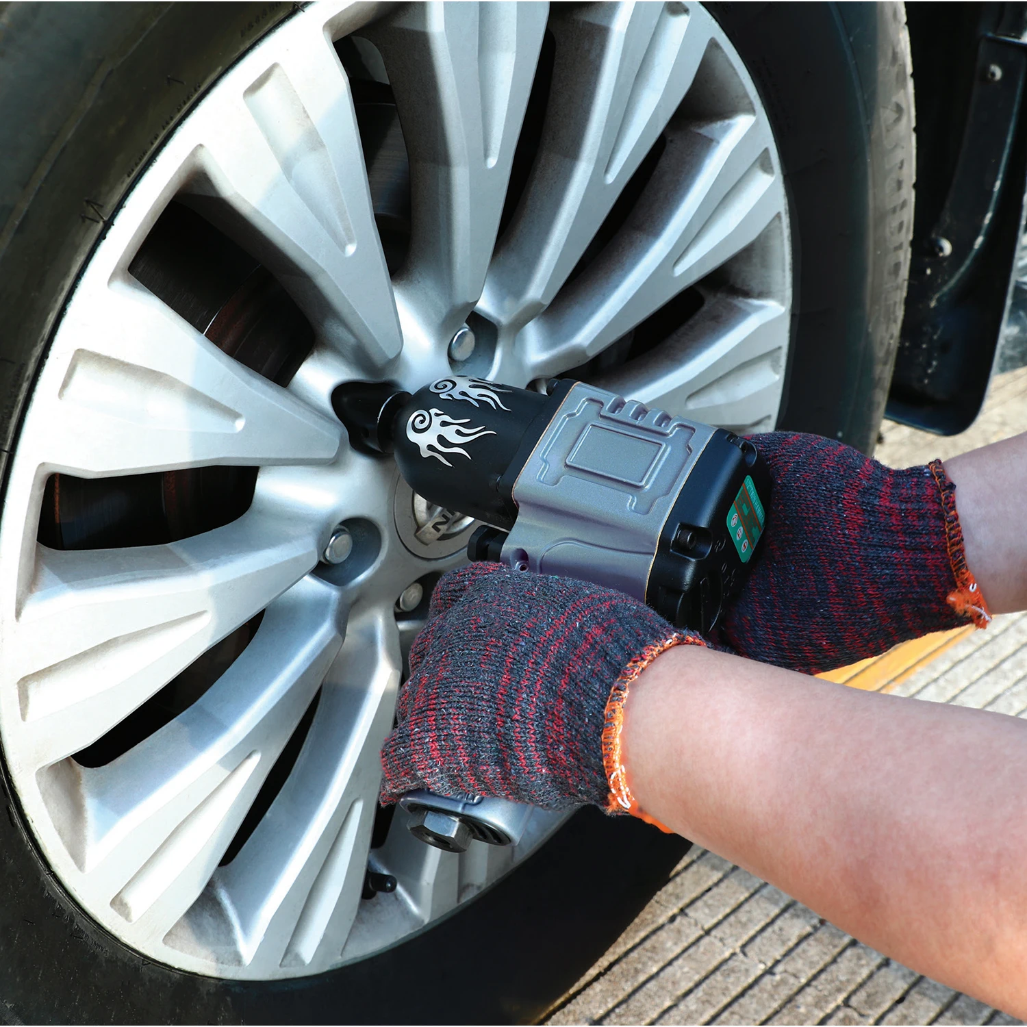 卸売空気圧レンチ空気圧風レンチ工業用グレード 1/4 風ガンマシン自動車修理タイヤ取り外し