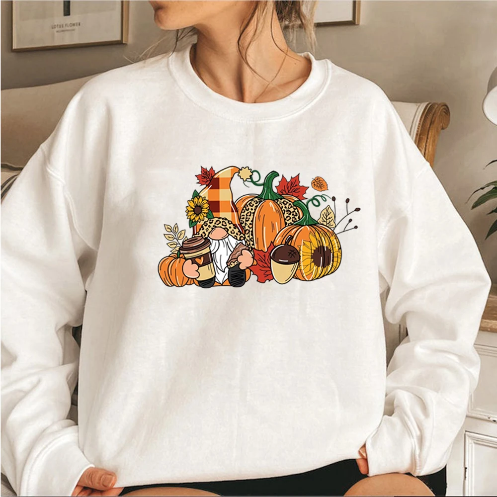 

Thanksgiving Gnome Sweatshirt Pumpkin Hoodie Cute Thanksgiving Pullovers Women Long Sleeve Fall Sweatshirt Casual Women Clothes