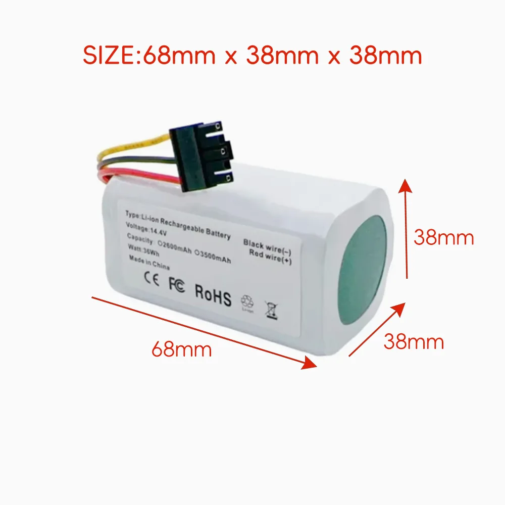 14.4V 14.8V 2800mAh 3500mAh Rechargeable Li-ion Battery Pack For Xiaomi Mijia Mi Robot Mop 2 Lite Sweeper Vacuum MJSTL Wholesale