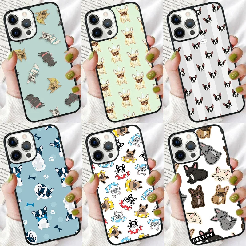 Cute French Bulldog phone Case Cover For iPhone 17 Air 16 15 14 Plus For apple 16 11 12 13 Pro Max coque