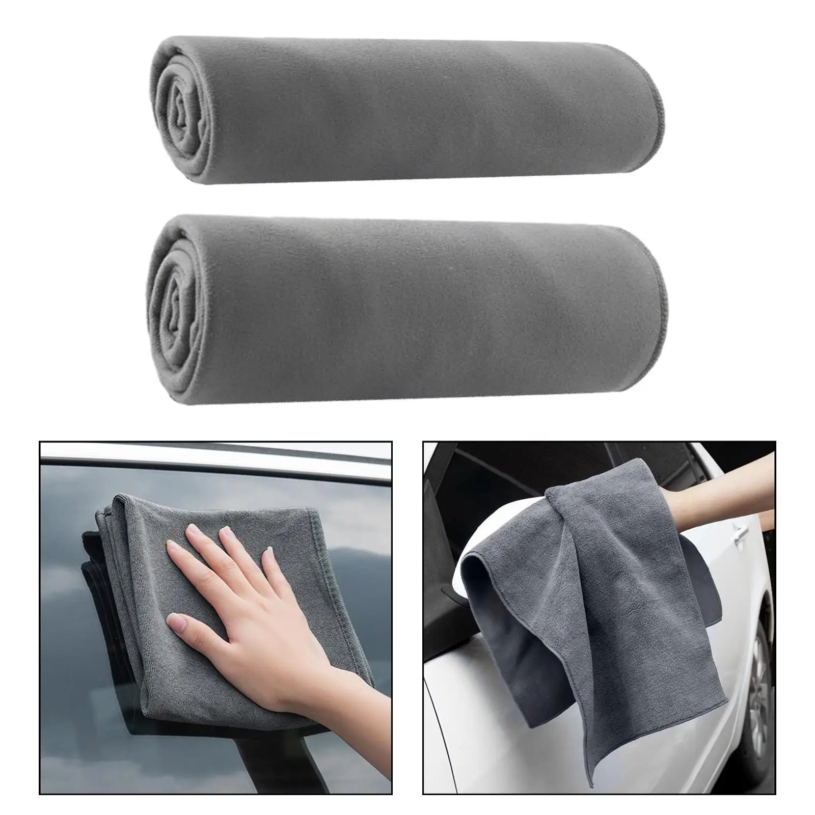 

2 Pieces Generic Car Drying Towels Car Cleaning Cloth for Car Washing