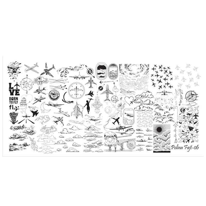 Piastre per timbratura per unghie dei cartoni animati di Halloween, fiori di teschio per aerei, stencil per stampa in acciaio inossidabile, piastra in acciaio per unghie riutilizzabile fai da te