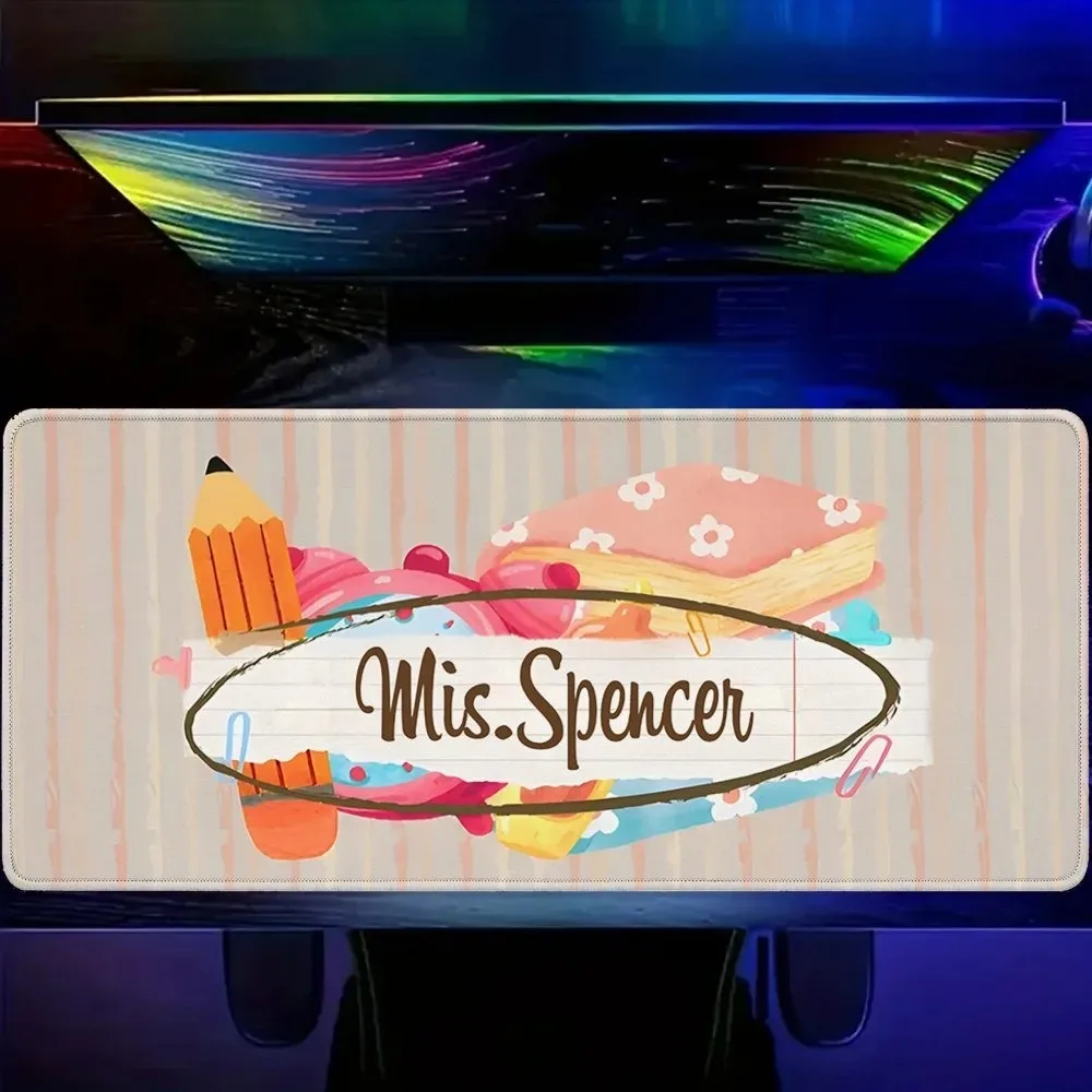 CIFbuy Teacher Name Mouse Pad, Custom Personalized Text Multi‑Sizes Gaming Desk Mat Non‑Slip Rubber for Home Office Gift