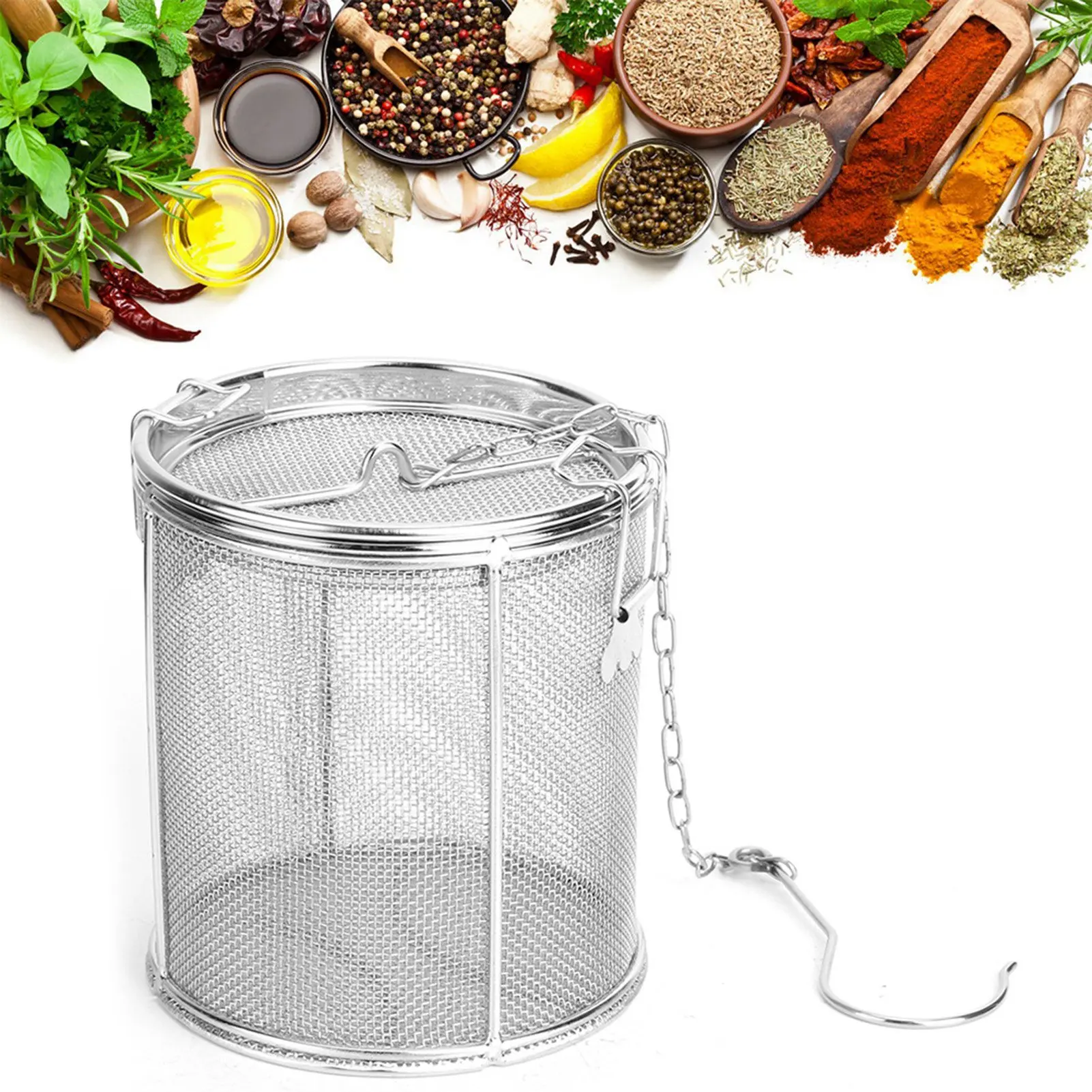 Stainless Steel Tea Ball Strainer Soup Seasonings Seperation Basket Spice Filter