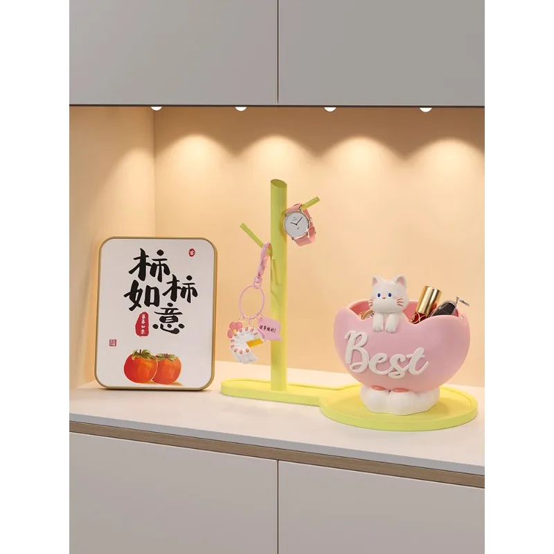 

Lucky cat key storage porch decoration ornament home entrance shoe cabinet new home gift