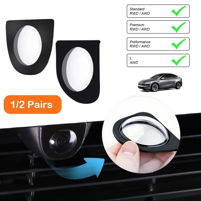 1/2 Pair Vehicle Front And Rear Camera Screen Protection For Tesla Model Y Juniper Anti-Collision Automotive Car Accessories