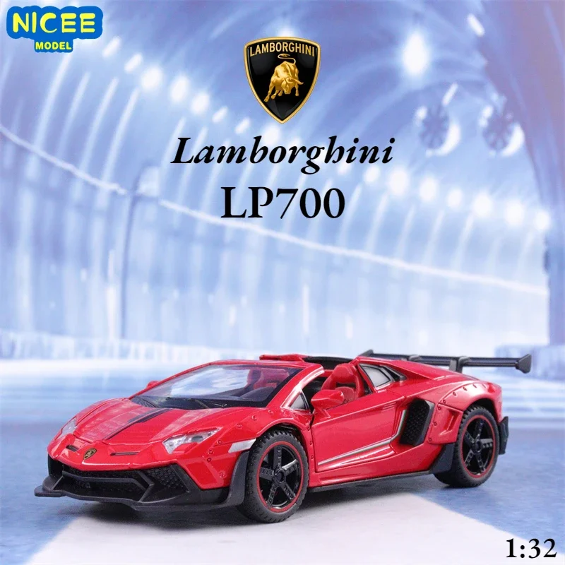 1:32 Lamborghini LP700 Convertible sports car Diecast Metal Alloy Model car Sound Light Pull Back Collection Kids Toy Gifts A223