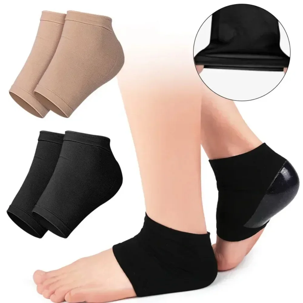 2Pcs Silicone Heel Protector Moisturizing Socks Anti-Crack Protective Cover Plantar Fasciitis Socks Pain Relief Foot Care Tool