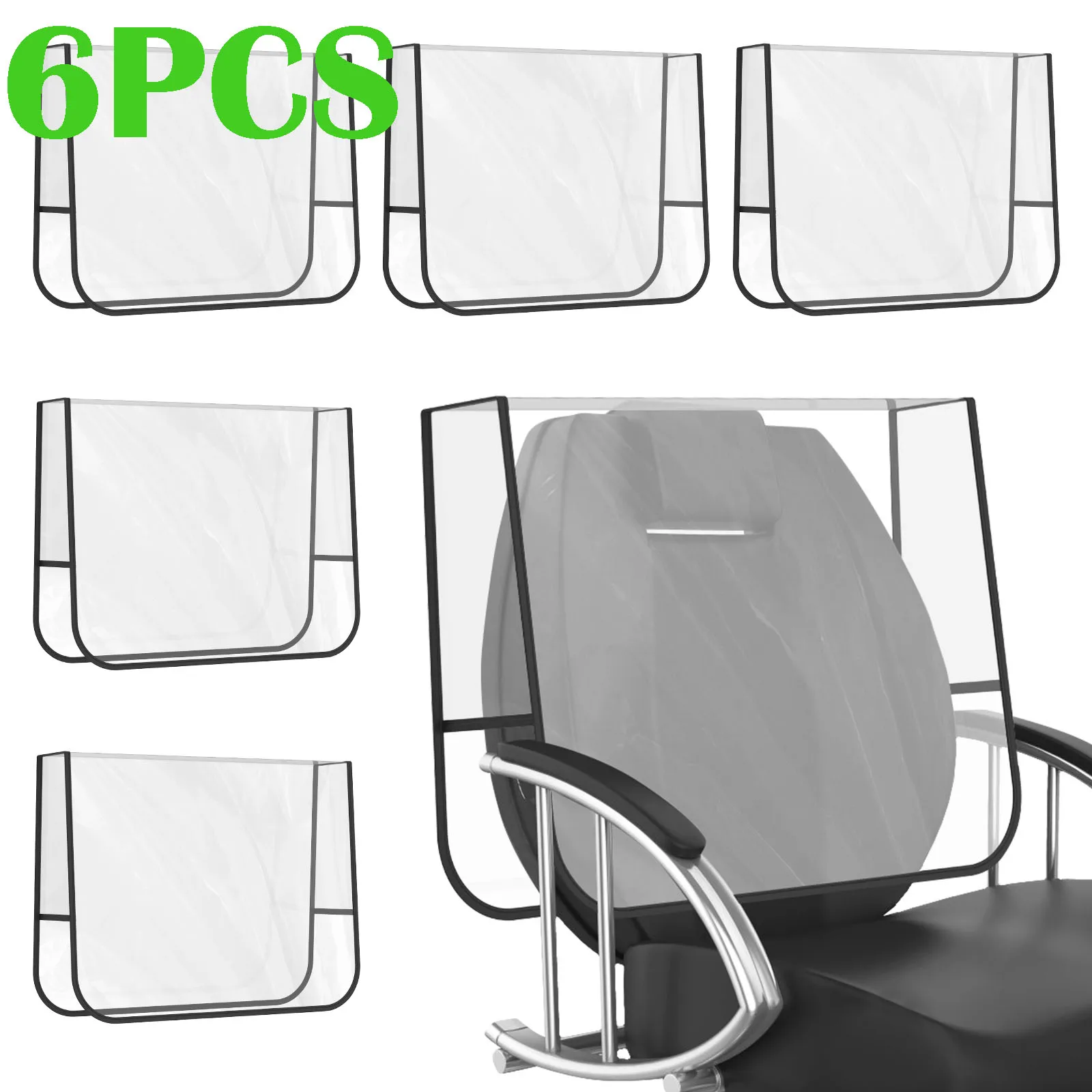 6Pcs Salon Chair Cover 20 x 15.4 x 4.7 Inch Transparent Square Hairdressing Chair Cover for Hair Salon Dressing Room