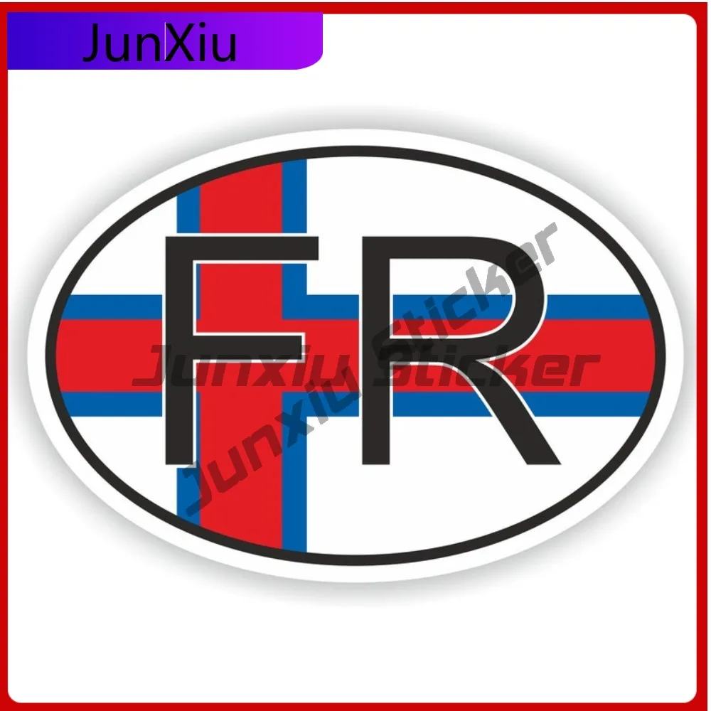 Faroe Islands Country Code Fr Oval Sticker With National Flag Badge Sticker Scratch Cover Decals Reflective Stickers For Car Suv