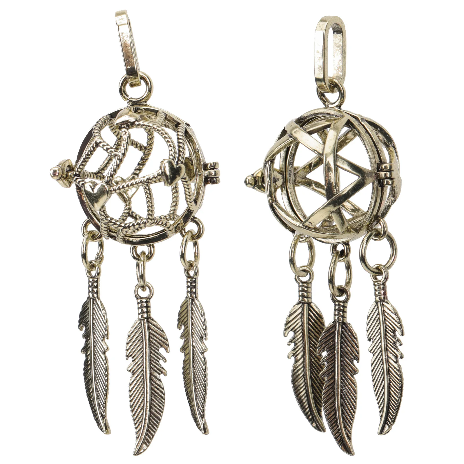 

2pcs Alloy Dreamcatcher Pendant Holder Diy Jewelry Making Accessory For Necklace Bracelet Sweater Chain Decor