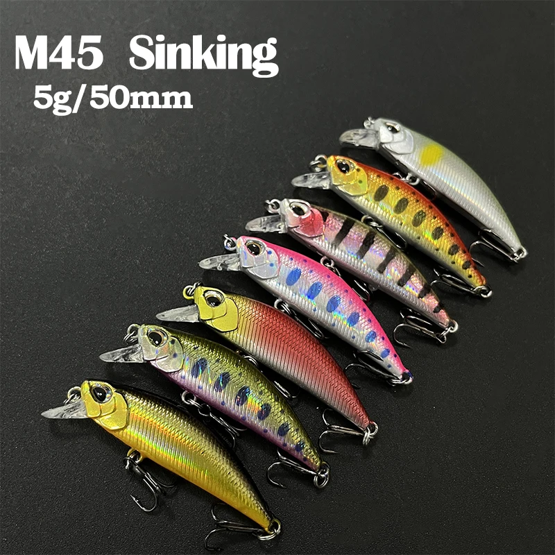 

50mm5g Mini Sinking Minnow Fishing Lure Artificial Hard Bait Wobbler for Pike Trout Plastic Swimbait Jerkbait Tackle Accessories