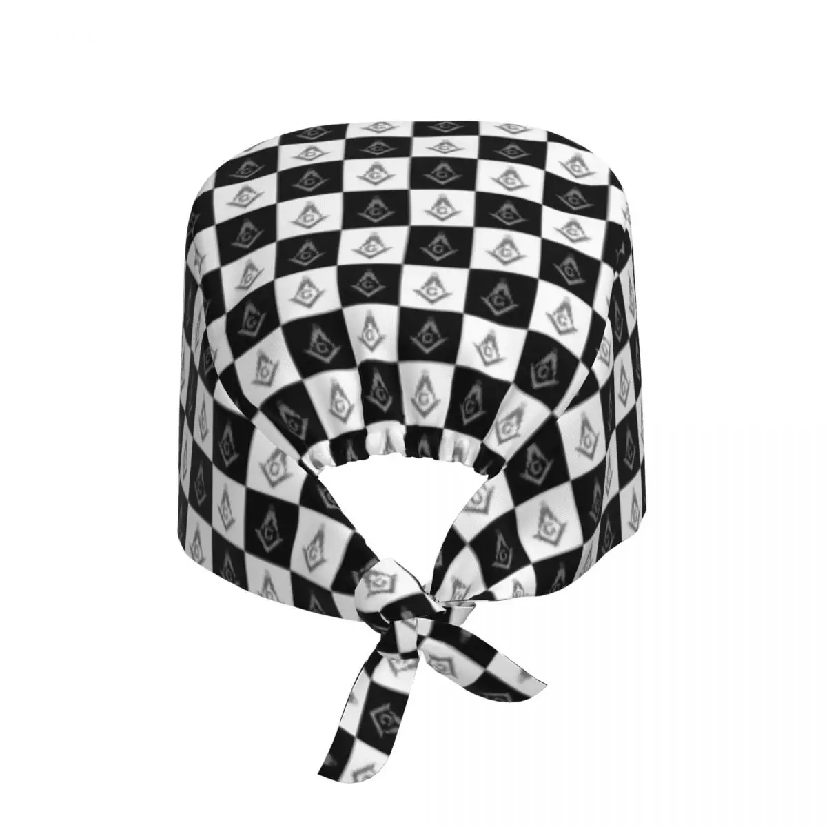 Masonic Freemason Checkered Working Cap Surgical Hats Men Women Masonic Symbol Operating Room Cap Operator Hats Lab Works Hat