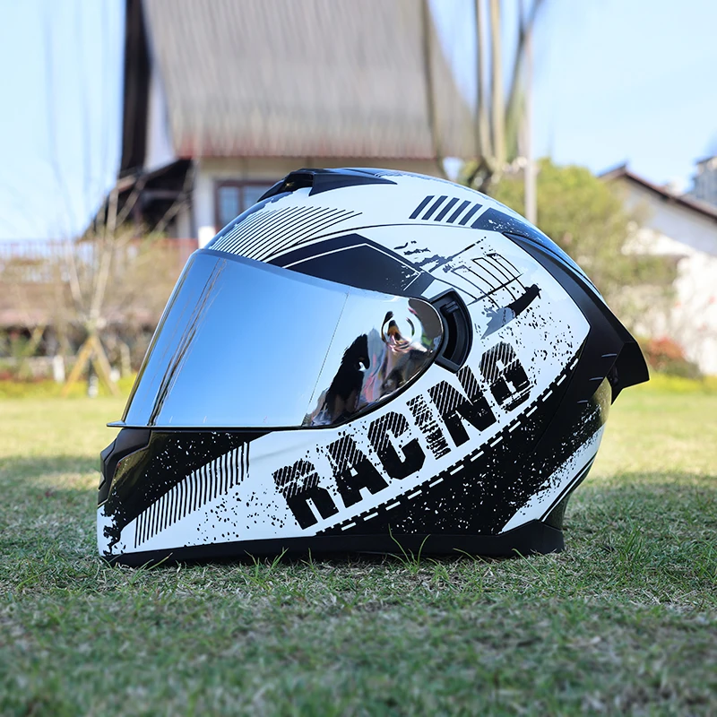Motorcycle helmet, men's and women's dual lens couple motorcycle full helmet, personalized party race helmet - Image 6