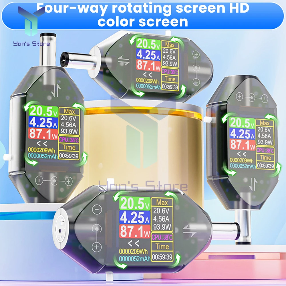 DT550 DC5.5 * 2.5 واجهة تستر تيار مستمر 4.5-50 فولت 0-12A عالية الدقة الجهد فاحص التيار الفولتميتر الرقمي مقياس التيار الكهربائي