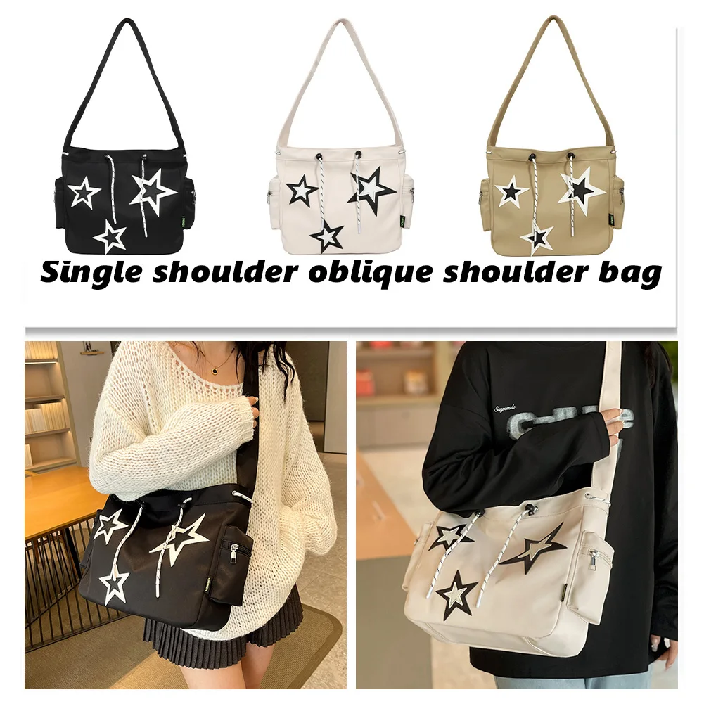 المرأة لطيف ستار حقيبة ساعي الرباط سعة كبيرة النايلون Kawaii محفظة Crossbody حقيبة كتف جمالية لطلاب الكلية #2