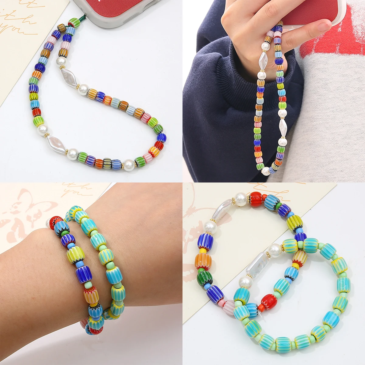 6mm 30 pezzi di vetro mille fiori Nepal perline di zucca perline sparse uniche gioielli fai da te fatti a mano bracciali orecchini accessori