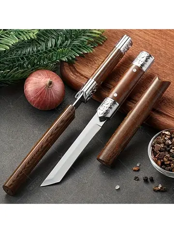 Faca profissional esculpida em aço inoxidável premium, cortador de carne, descascador de frutas, mini faca utilitária, faca portátil