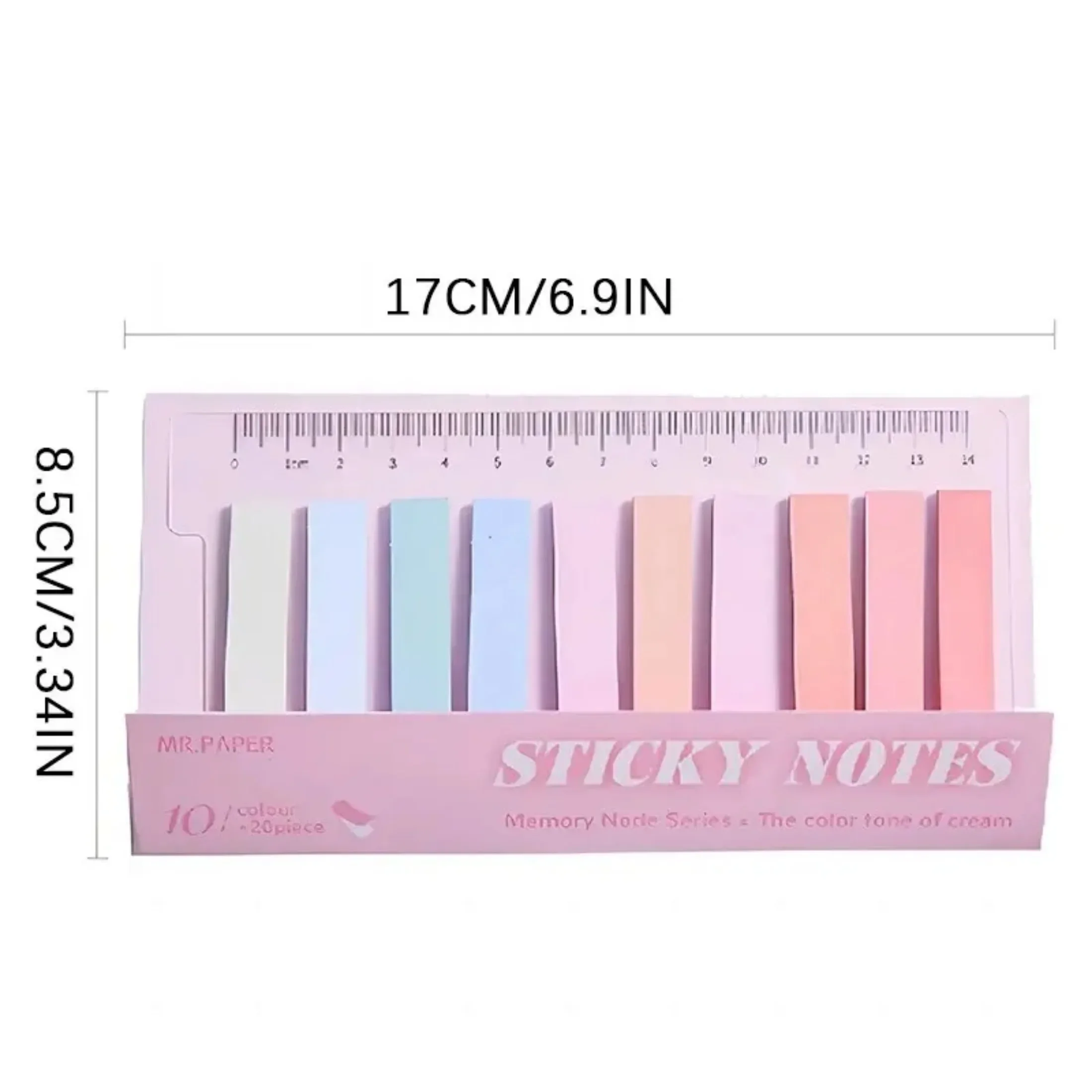 200PCS Simplicity Morandi Gradient Memo Pad Multifunctional Note Markers Index Stickers Stationary Supplies 6 Style