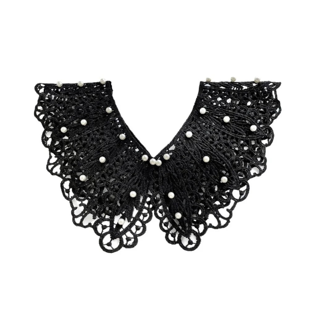 Sweet Style Floral Lace Fake Collar Ruffled Trim Shawl Design False Collar Lace Detail Detachable Collar Women's Fashion