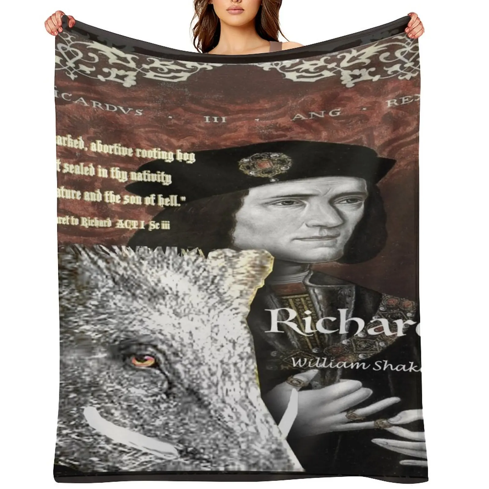 

Richard lll image and quote Throw Blanket Hairy Quilt manga bed plaid Blankets