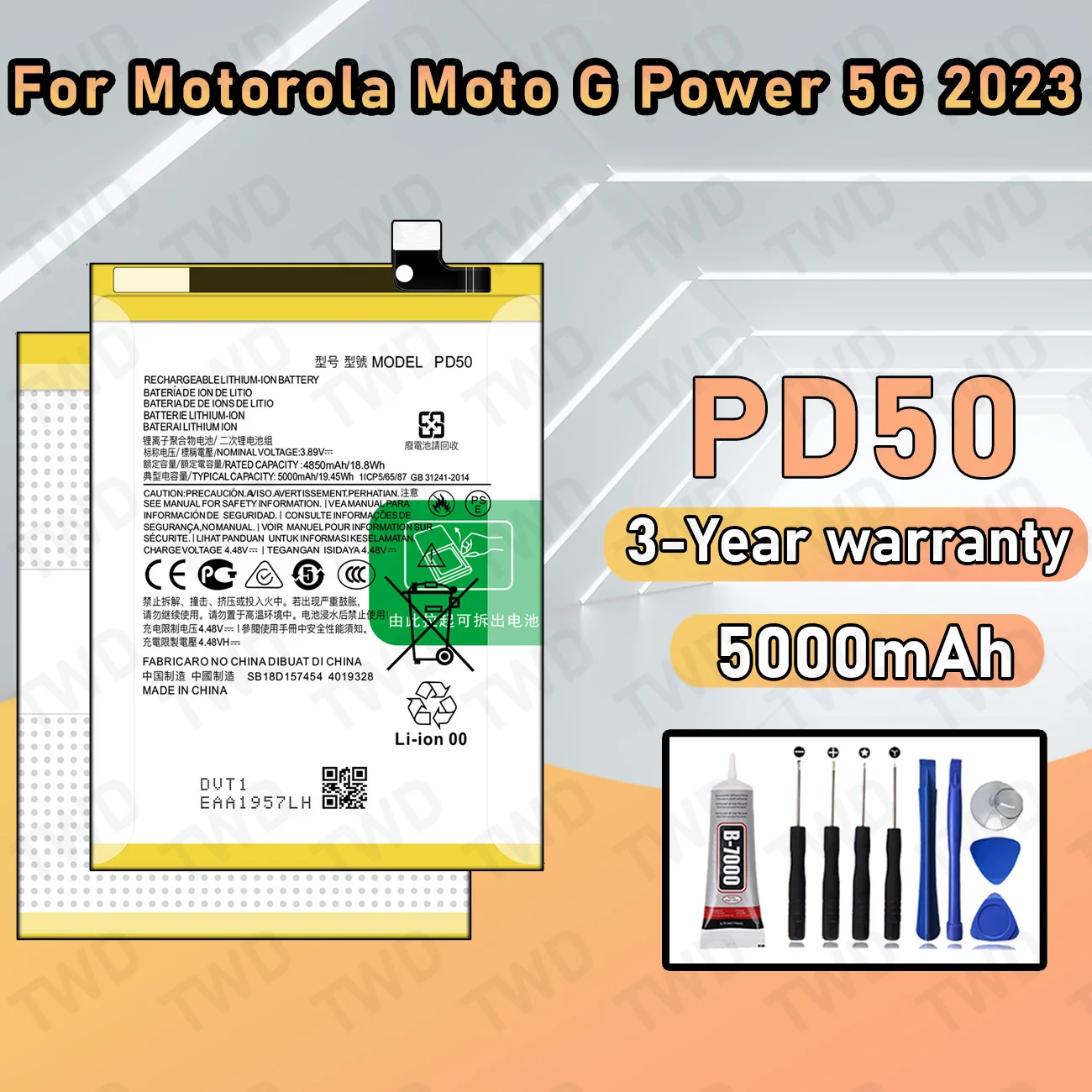 

PD50 Large capacity Battery For Motorola Moto G Power 5G 2023 batteries New High Quanlity+Free Tools