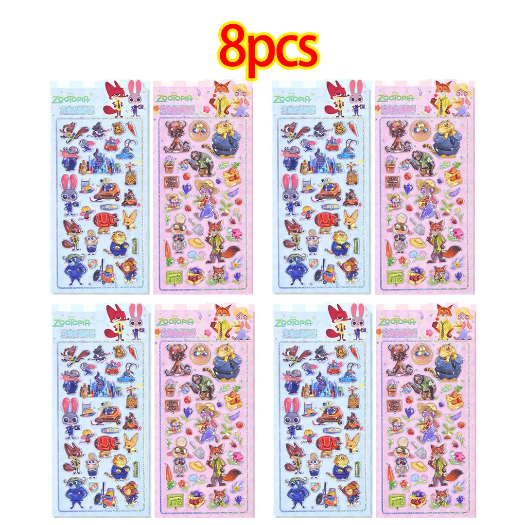 Zootopia 3D cristal autocollant Disneys mignon Judith Nick papeterie Paster enfants cahier boîte à bagages décor enfants classique jouet Gifs