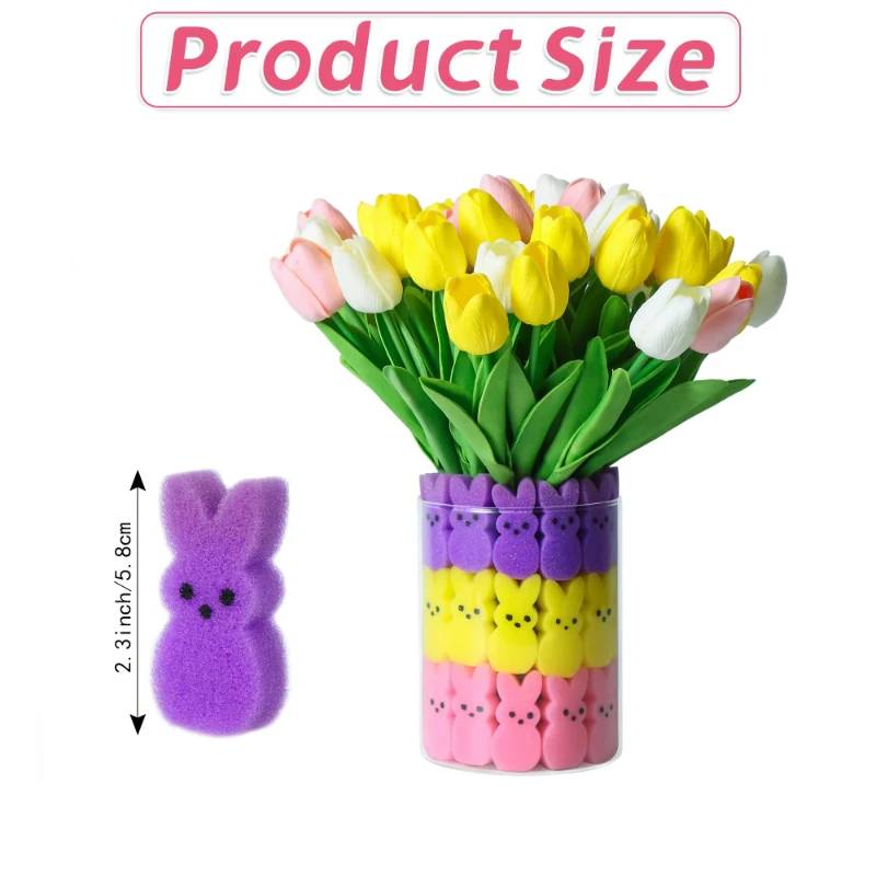 Juego de relleno de jarrón de conejo pelador de Pascua, decoración de primavera, decoración Interior del hogar, decoración central de mesa de comedor, 30 Uds.