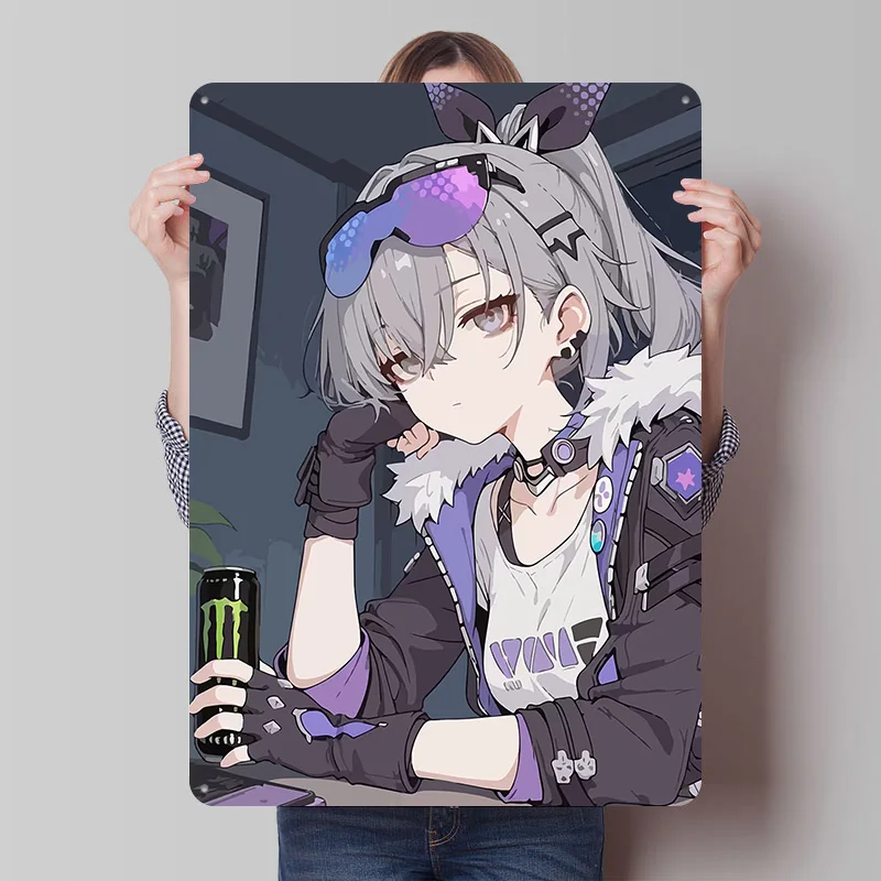 

Honkai Star Rail Silver Wolf Poster Customized Vintage Metal Signs Wall Art Retro Tin Plaque for Custom Plate Gaming Decoration