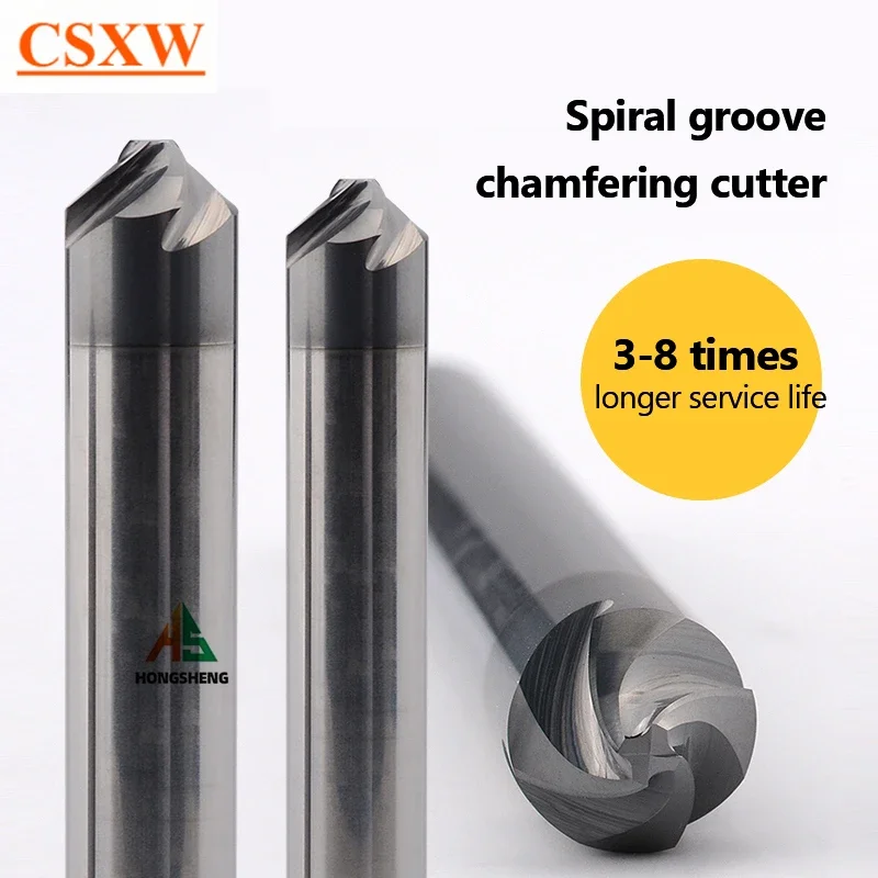 Chamfer Milling Cutter Carbide Corner Countersink Chamfering End Mill Deburring Edges 30 60 90 120 Degree 2 4 Flutes Spot Drill