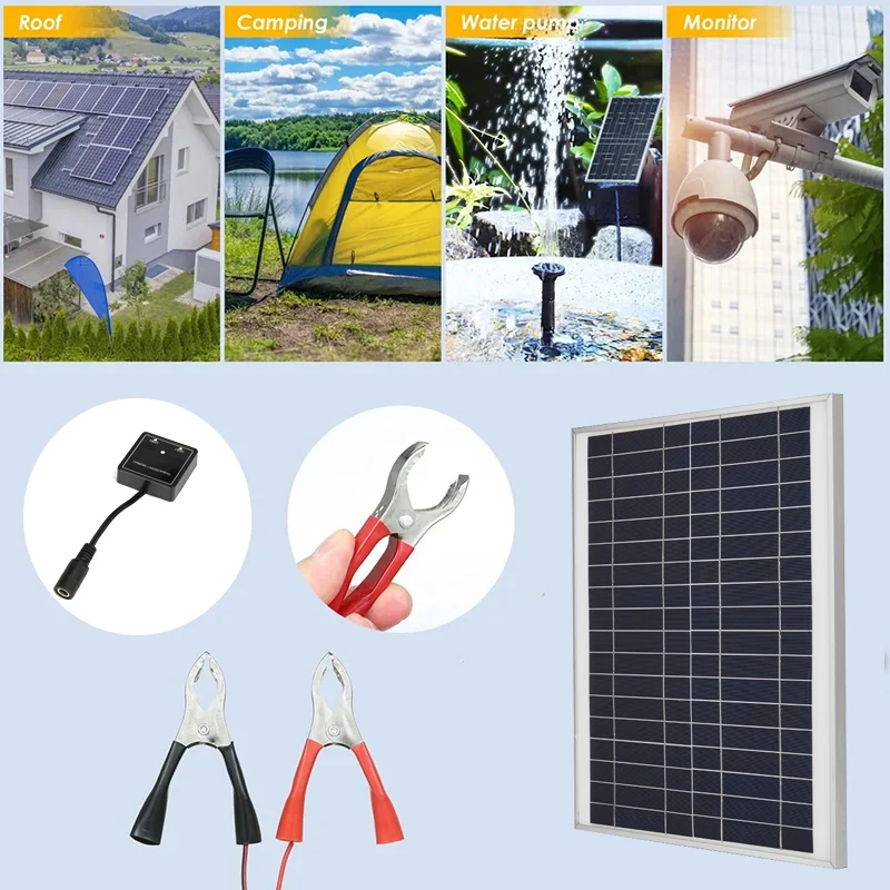 300W Solar Panel Kit Portable 12V Monocrystalline Aluminum Frame Dual USB Outdoor Solar Cell Power Bank for Phone Laptop Camping