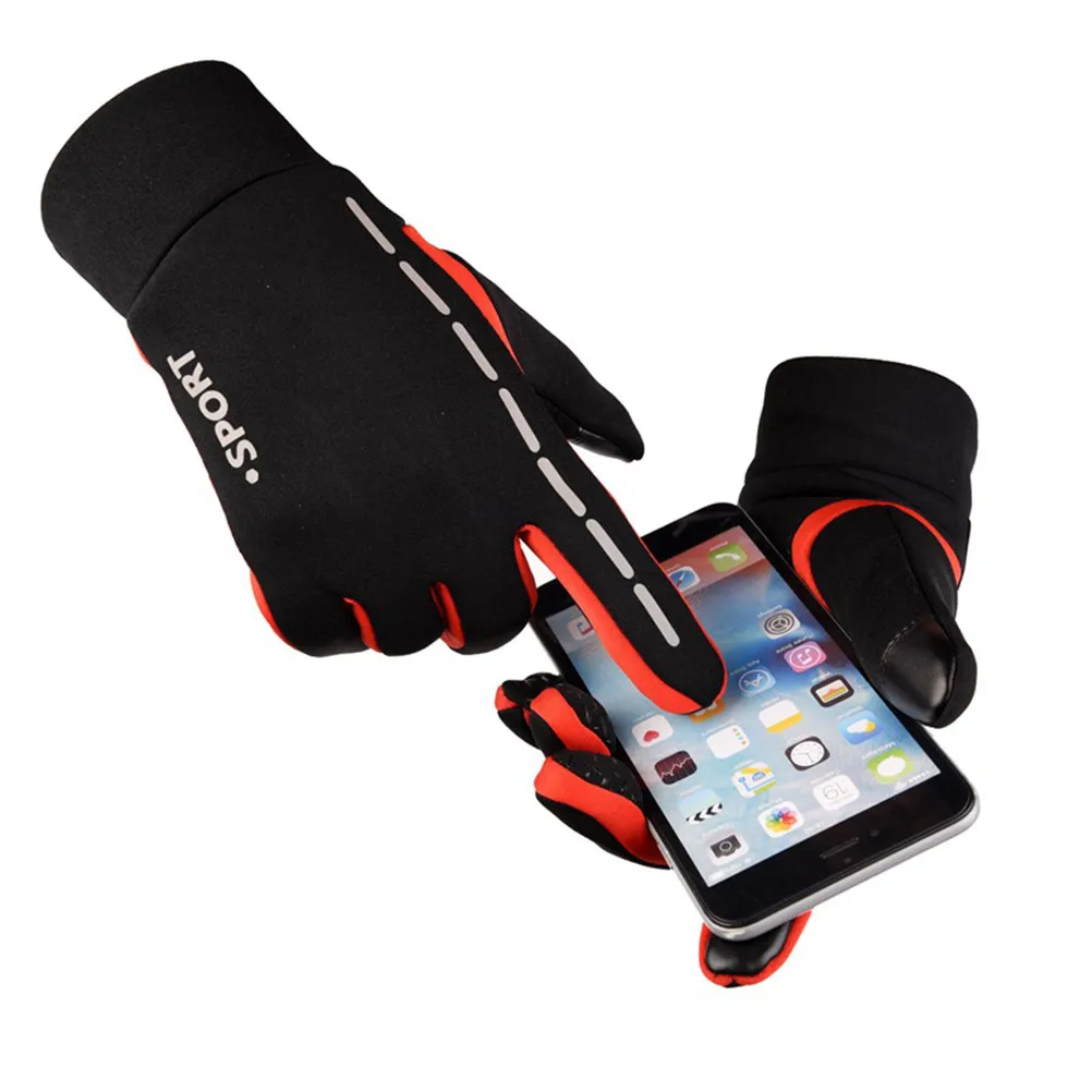 

Waterproof Warm Anti-Slip Windproof Breathable Screen Touch Gloves Red Size L for Cycling Skiing Hiking Sports
