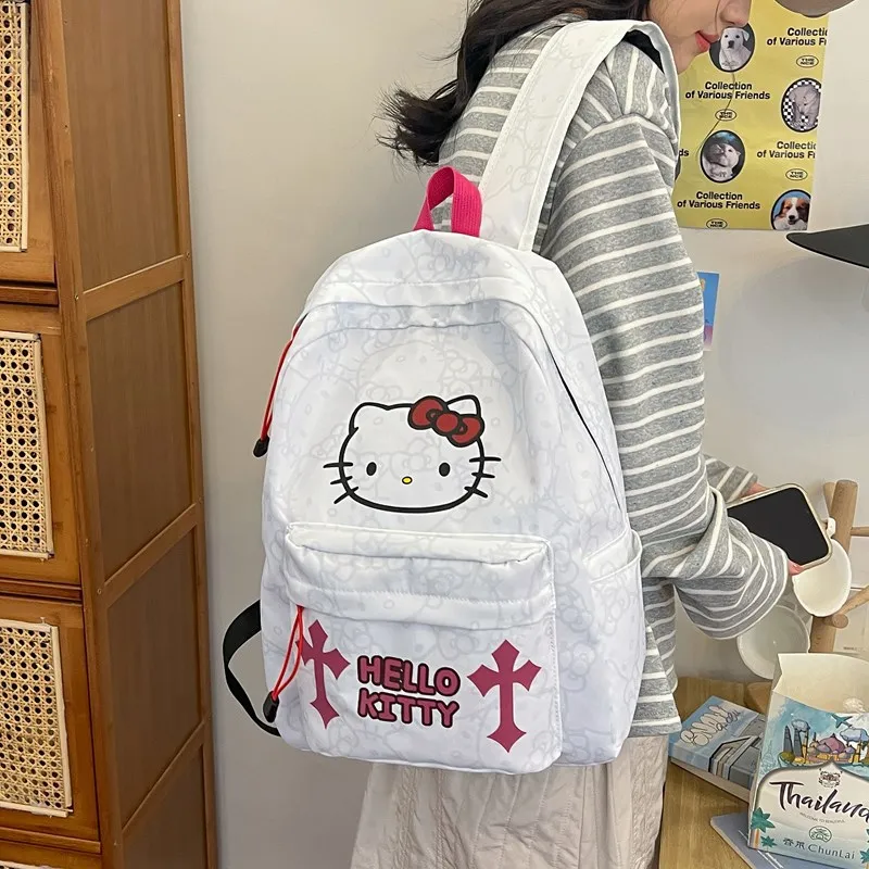 

Trendy Hello Kitty Anime Backpack for Girls Large Capacity School Bag Cute Cartoon Cosplay Accessories